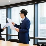 행정사 협회 가입 시 장단점 - A professional administrative scrivener attending a modern seminar room in Japan, surrounded by dive...